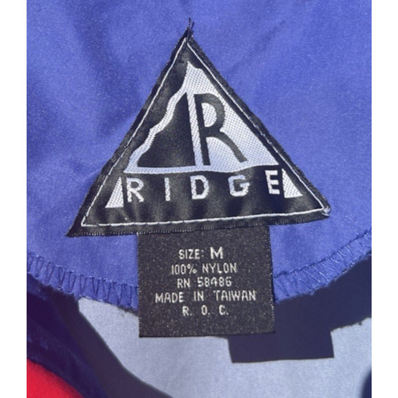 Vintage Ridge Mens Windbreaker Jacket Size M Retro 90s Center Pocket Waterproof - Picture 9 of 9